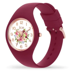 Ice-Watch Armbanduhr Damen ICE Flower Anemone bouquet Small bordeaux weiß 021736
