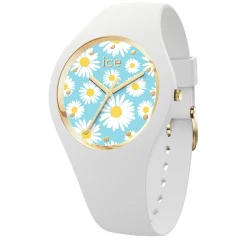 ICE-Watch Armbanduhr Damenuhr ICE flower White daisy Extra small Weiß Blau 021732