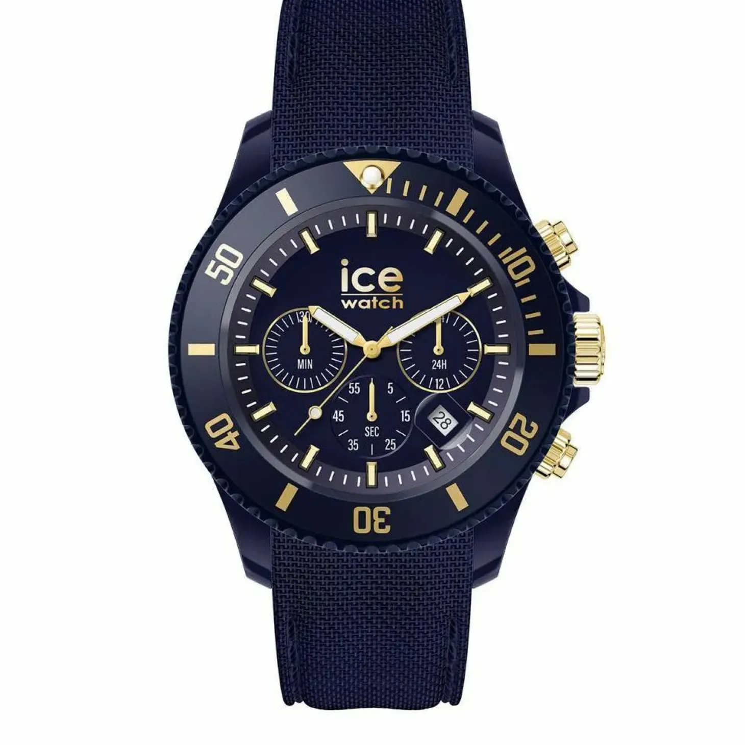 Ice-Watch Chronograph Herrenuhr ICE chrono Dark blue gold Medium dunkelblau gold 021601