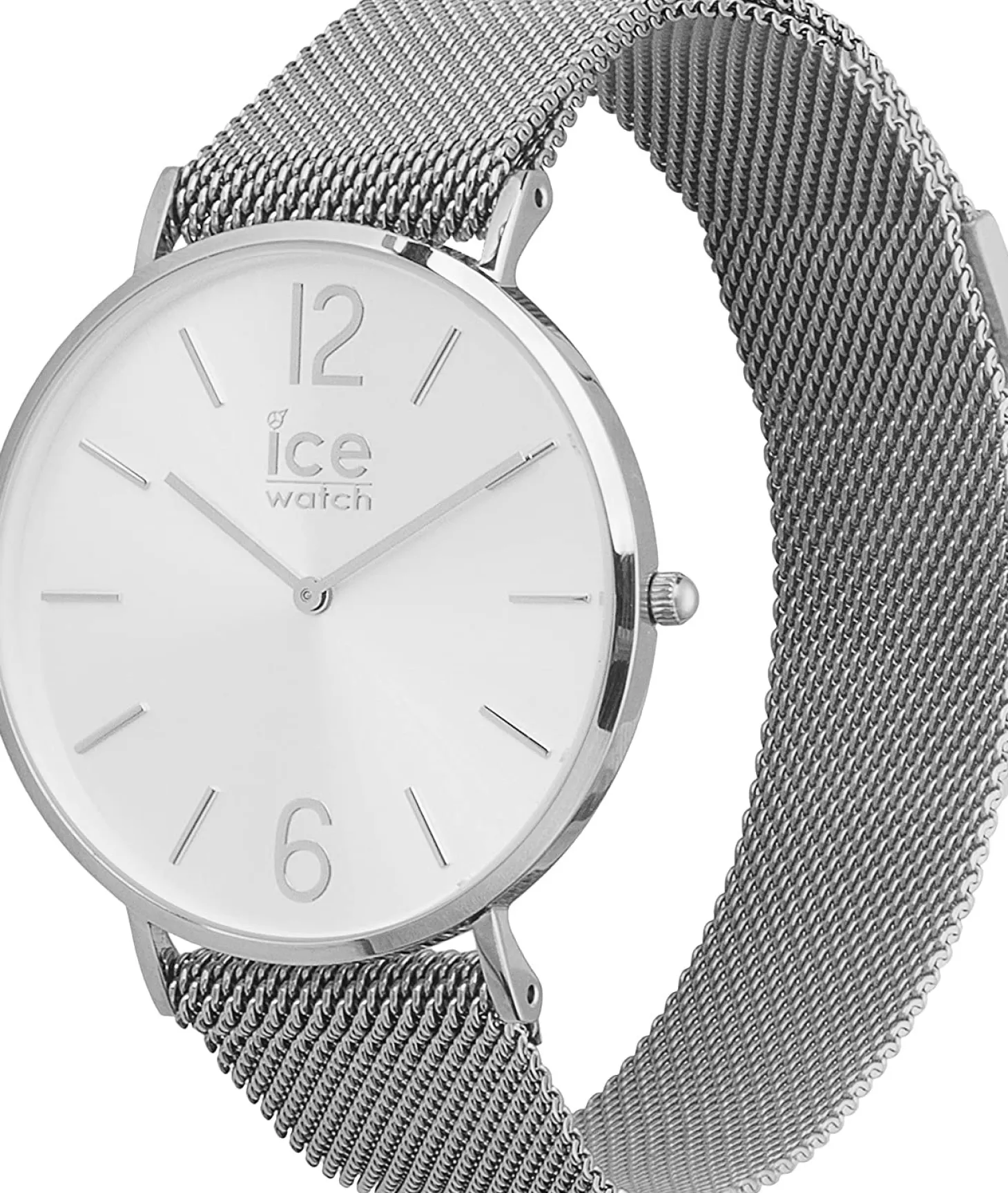 Ice-Watch Unisex Uhr Armbanduhr Ice City Milanaise Silver Shiny Medium 012700