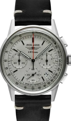 Iron Annie Herrenuhr mit Lederband Serie G38 Dessau Quarz Chronograph Datum 5376