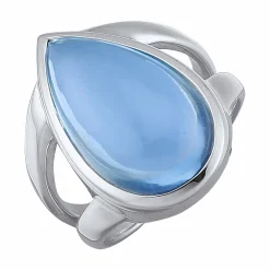 Jamelli 925 Silber rhodiniert Quarz hellblau (beh.) Ring 41676926943326