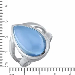 Jamelli 925 Silber rhodiniert Quarz hellblau (beh.) Ring 41676926943326