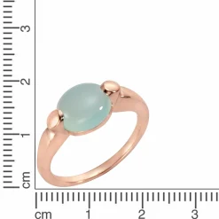 Jamelli 925 Silber rosé vergoldet Paraiba Chalcedon Ring 41675997479006