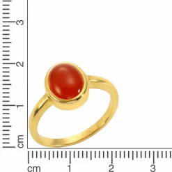 Jamelli 925 Silber vergoldet mit Carneol Ring 41675997282398