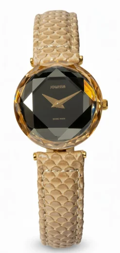 Jowissa Damen Armbanduhr Cubic Zirconia Beige J6.053.S