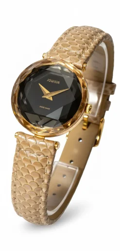 Jowissa Damen Armbanduhr Cubic Zirconia Beige J6.053.S