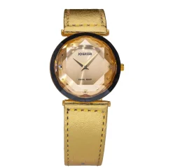 Jowissa Damenuhr Cubic Zirkonia Lederarmband gold J6.022.M