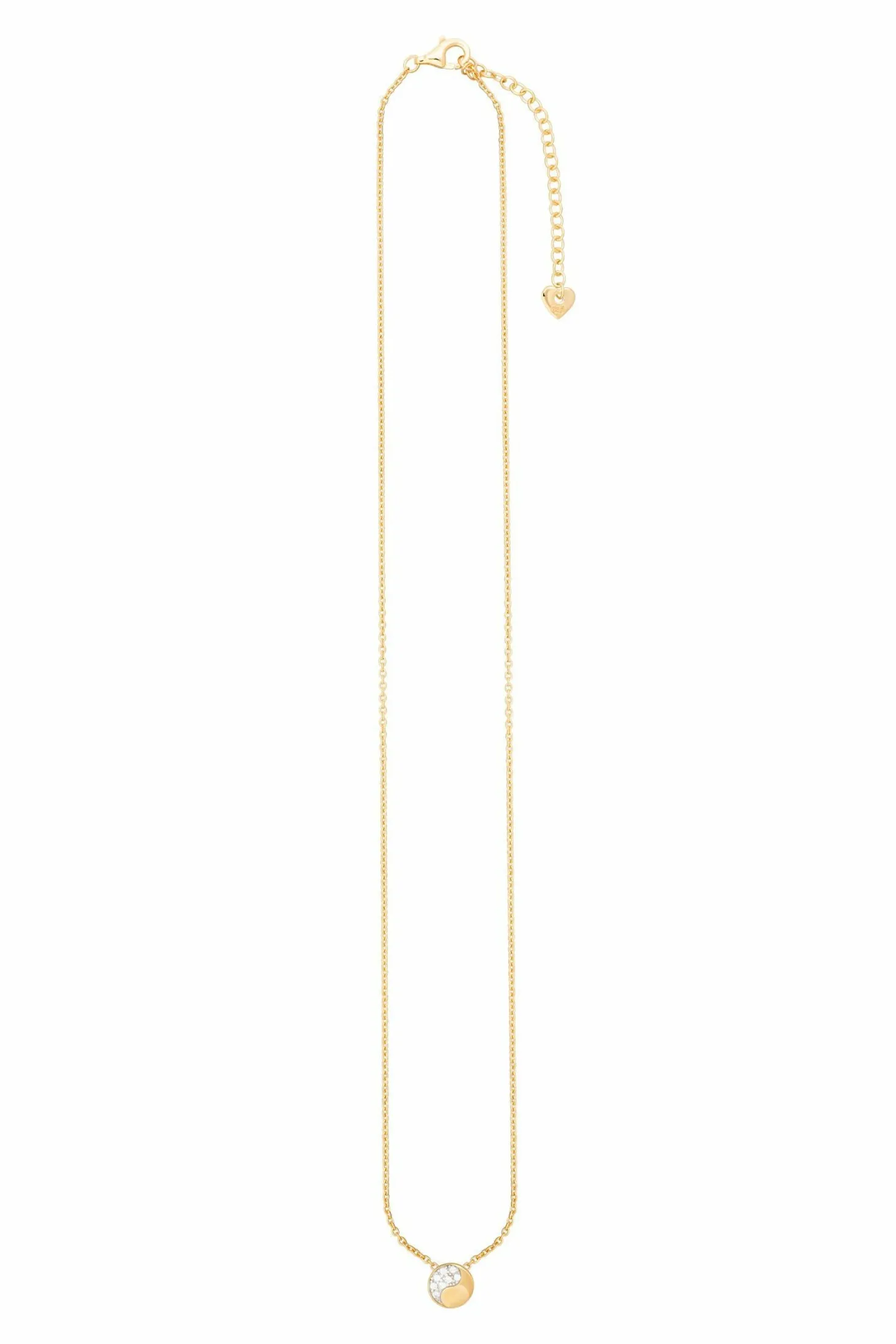 Kette 925 Silber vergoldet Yin & Yang Zirkonia 41185149911134