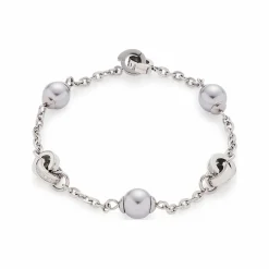 Leonardo Damen Perlen Armband Lotta 19cm Silber 016979