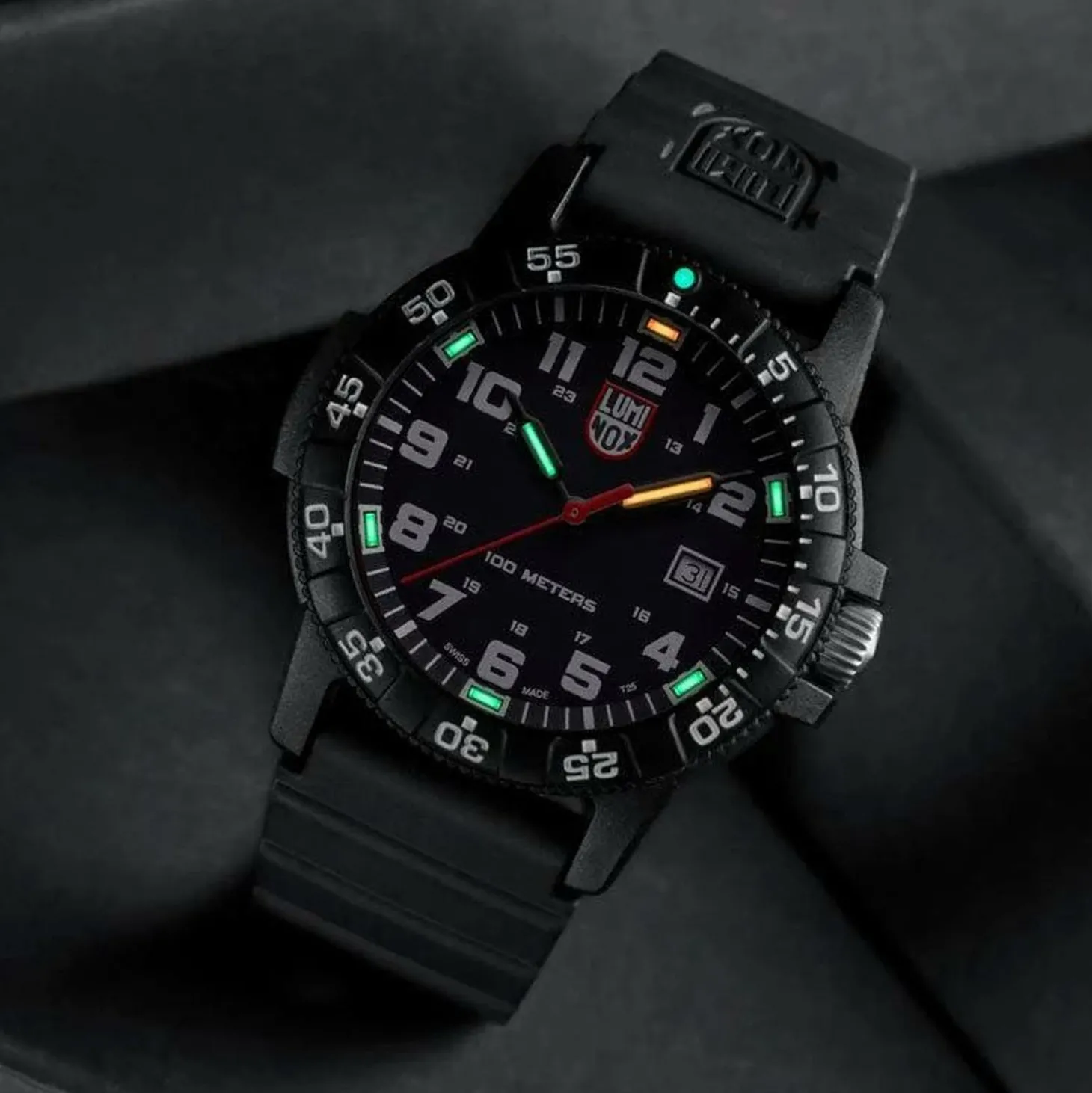 Luminox Armbanduhr Herren Leatherback SEA Turtle Giant 0320 Series Sea schwarz XS.ZC21