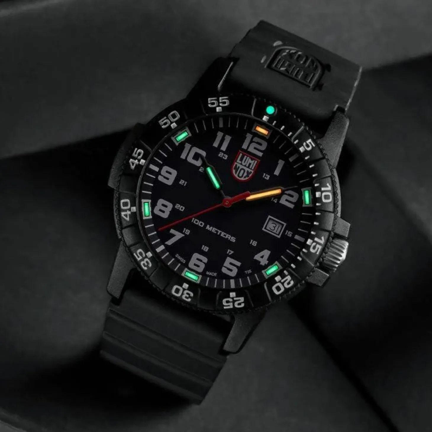 Luminox Armbanduhr Herren Leatherback SEA Turtle Giant 0320 Series Sea schwarz XS.ZC21