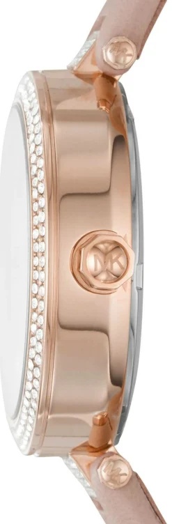 MICHAEL KORS Damen Armbanduhr 33 mm Zirkonia auf der Lünette Armband Leder MK2914
