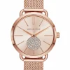 Michael Kors Damen Armbanduhr Porita 37 mm Diamanten auf dem Zifferblatt Armband Edelstahl Mesh MK3845