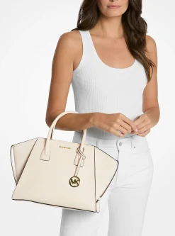 Michael Kors Handtasche Damen Avril Large Leather and Suede Satchel LT CREAM 35F4G4VS3L