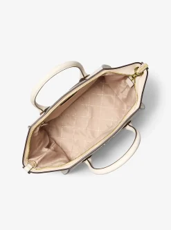 Michael Kors Handtasche Damen Avril Large Leather and Suede Satchel LT CREAM 35F4G4VS3L