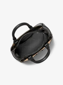 Michael Kors Handtasche Damen Reed Extra‑Small Pebbled Leather Satchel Schwarz 35F4S6RC0T