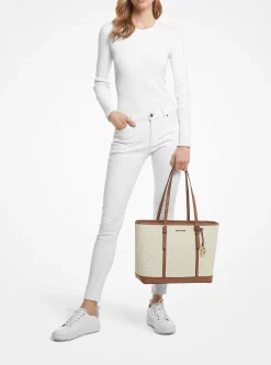 Michael Kors Handtasche Tote Bag Damen Jet Set Travel Large Vanilla 35T0GTVT3V