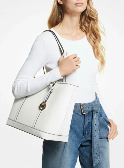 Michael Kors Handtasche Tote bags Damen Jet Set Travel Large Optic White 35F0GTVT9L