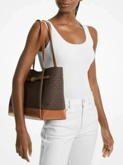 Michael Kors Reed Large Signature Logo Tote Damen Braun 35F4G6RT3B-BROWN-OS