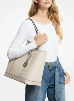 Michael Kors Tote Bag Damen Jet Set Travel Large LT Cream 35F0GTVT9L