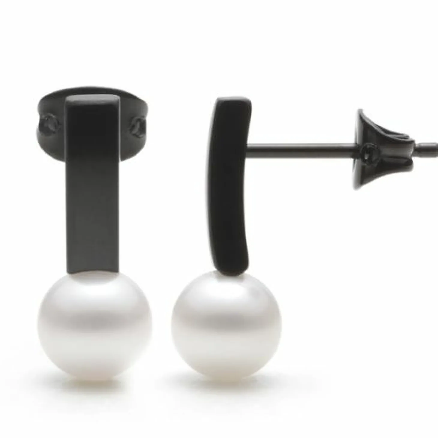 Monomania Pearl´s Kiss Damen Ohrstecker Süßwasserperlen schwarz 31779S