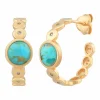 Ohrringe 925 Silber vergoldet Türkis und Zirkonia 41185160691806