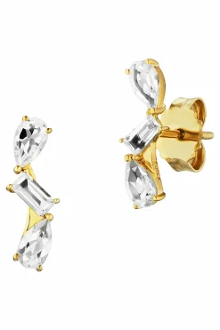 Ohrringe 925 Sterling Silber vergoldet mit Weißtopas 41178867138654