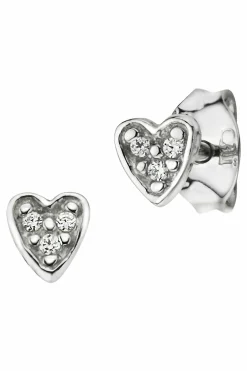 Ohrstecker 925/- Silber rhodiniert Herz Zirkonia 41183979274334