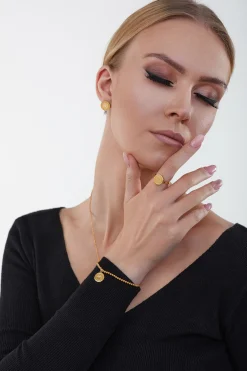 Ohrstecker 925 Silber vergoldet Münze Sonne Mandala Topas 41184634437726