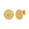 Ohrstecker 925 Silber vergoldet Münze Kompass Sonne 41184814727262