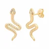 Ohrstecker 925 Silber vergoldet Schlange mit Zirkonia 41185079427166