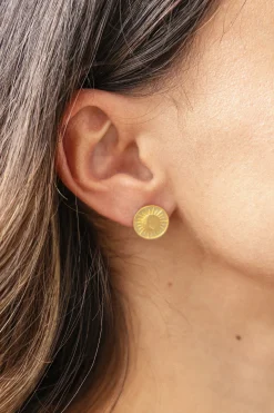 Ohrstecker 925 Silber vergoldet Münze Sonne 41184815906910