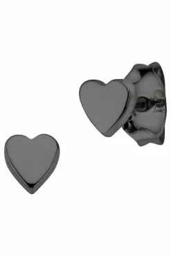 Ohrstecker 925/- Sterling Silber schwarz-rhodiniert Herz 41183978422366