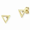 Ohrstecker 925 Sterling Silber gelb vergoldet Zirkonia Dreieck 41183972294750