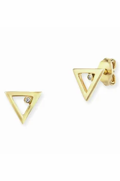 Ohrstecker 925 Sterling Silber gelb vergoldet Zirkonia Dreieck 41183972294750