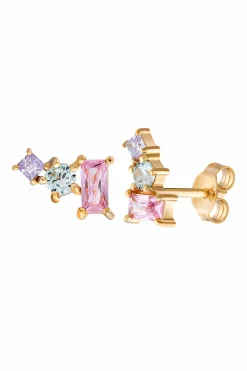 Ohrstecker 925 Sterling Silber gelb vergoldet Zirkonia Pastell 41185103773790