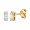 Ohrstecker 925 Sterling Silber gelb vergoldet Zirkonia 41185086898270