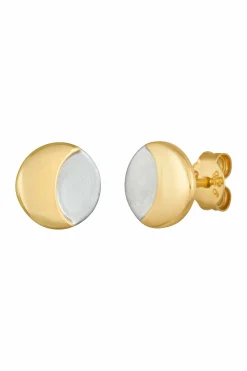 Ohrstecker 925/- Sterling Silber bicolor Mondzyklus Luna 41184533381214