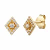 Ohrstecker 925 Sterling Silber vergoldet Raute Zirkonia 41185086373982