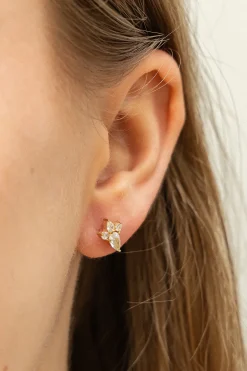 Ohrstecker 925 Sterling Silber gelb vergoldet Zirkonia 41185086406750