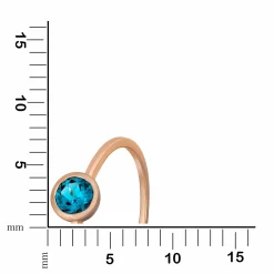 Orolino 585 Gold Roségold mit Blautopas (beh.) rund Ring 41677813612638