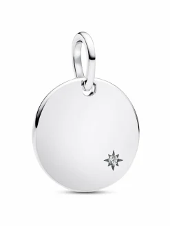 Pandora Anhänger Silber Gravurplatte mit Lab-Grown Diamant 394012C01