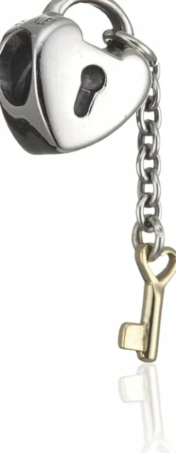 Pandora Damen Charm Anhänger Schloss mit Schlüssel Silber 790288