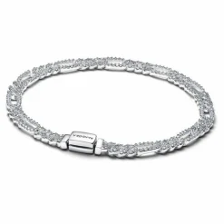 Pandora Damenarmband Silber Ovale Panzerkette mit Zirkonia 594227C01-18