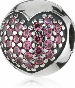 Pandora Damen-Charm 925 Sterling Silber Zirkonia rosa 791053CZS