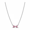Pandora Damen-Halskette Schleife Pink Silber 394235C01-45