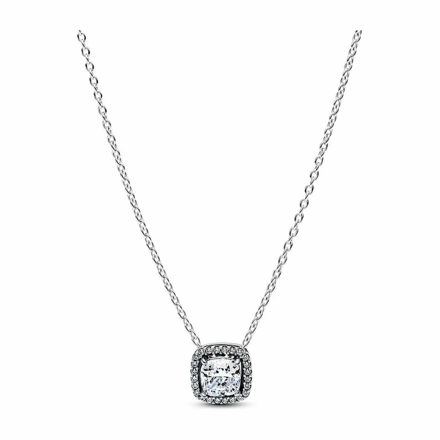 Pandora Damen-Kette Funkelndes Quadrat Heiligenschein 393560C02-45