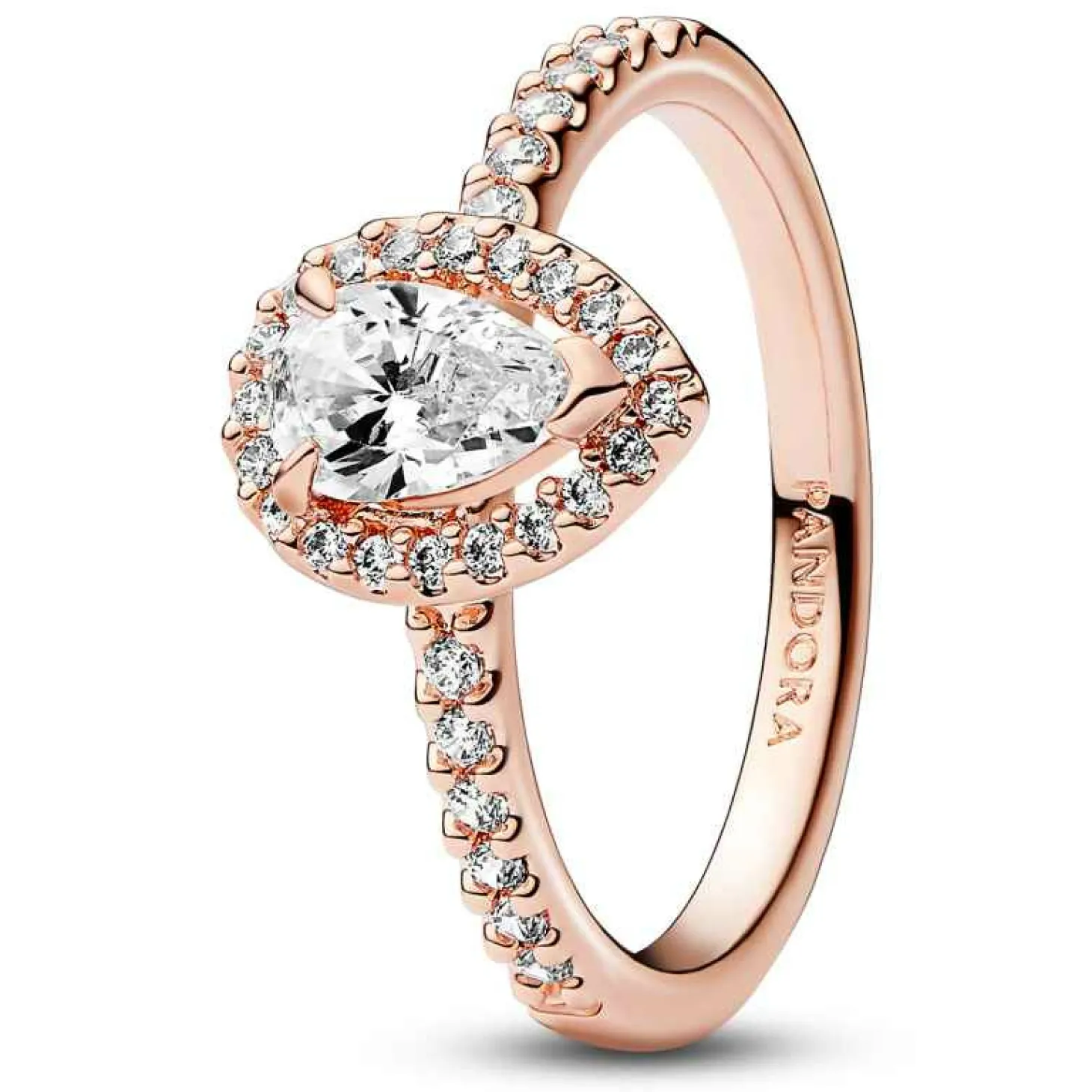 Pandora Damenring Funkelnde Birne Größe 52 Rosegold 182835C01-52