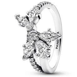 Pandora Damenring Funkelndes Asymmetrisches Herbarium Größe 52 Silber 193023C01-52